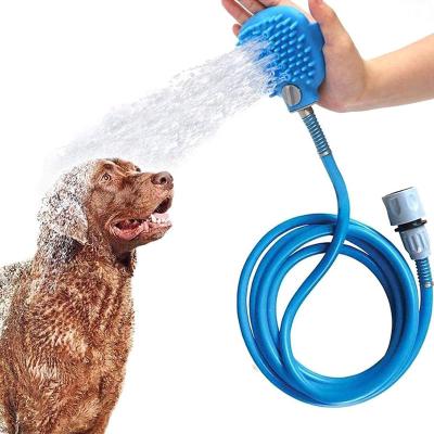 China Sustainable Pet Bathing Tool Comfortable Massager Shower Cleaning Washing Bath Sprayer Dog Brush Pet Supplie Outdoor Dog Shower for sale