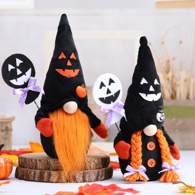 China 2021 Daily Life Halloween New Black Smiling Faceless Rudolph Doll Window Desktop Ornaments Doll Face Couples for sale