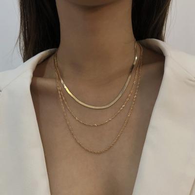 China Wholesale Trendy Multi-Layer Fashion Jewelry Snake Chain Streetwear Tasty Necklace for sale