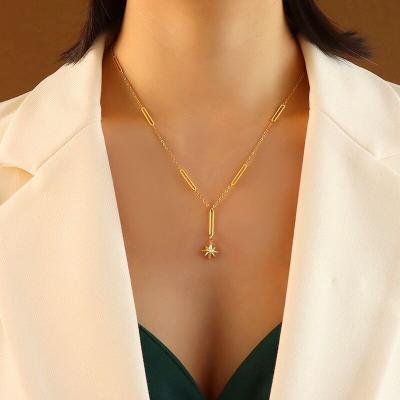 China FASHIONABLE Stainless Steel 18K Gold Plated Irregular Star Necklace Pendant Jewelry for sale