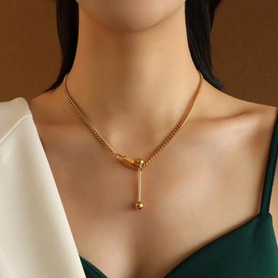 China FASHIONABLE Wholesale Personalized Jewelry 18k Gold Pendant Stainless Steel Thin Layer Necklace Personalized for sale