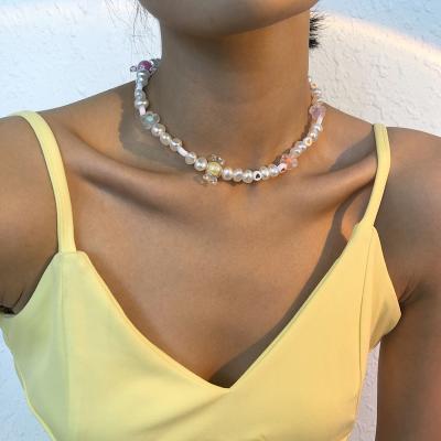 China Creative Cute Necklace Punk Imitation Pearl Candy Clavicle Chain Necklace Jewelry New for sale