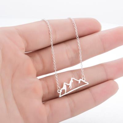 China 2021 FASHIONABLE Hollow Jewelry CIA Necklace Stainless Steel Snow Mountain Collar Clavicle Chain Choker for sale