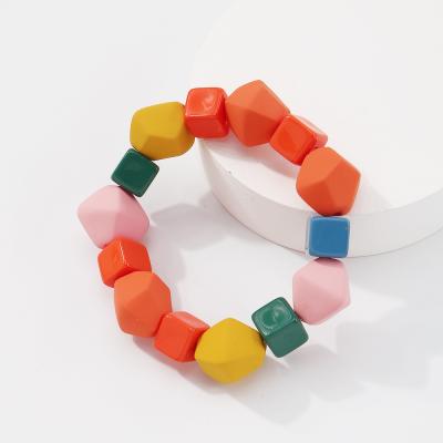 China Summer Cute ROMANTIC Women CIA Acrylic Resin Bangles Colorful Geometric Bracelets for sale