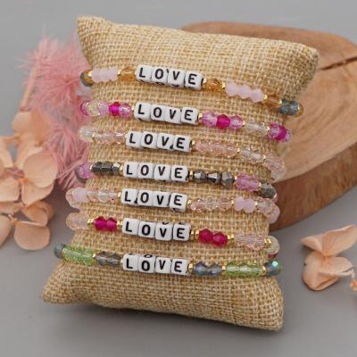 China Cute Popular Jewelry Beads Crystal Bracelet Hand - Woven LOVE Bracelet Jewelry for sale