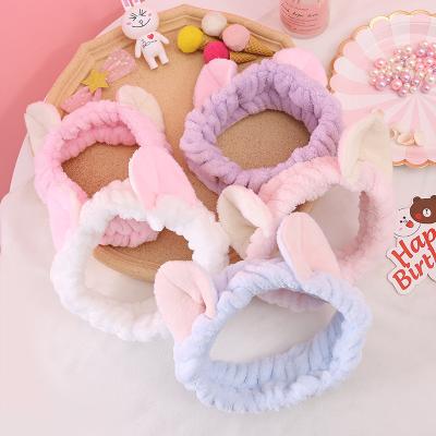 China New Cute Cat Ear Hair Band Korean Women's Headband Plush Wash Face Accessories Circle Earrings Gift Daily Life 12 Pairs Yiwu, NC for sale