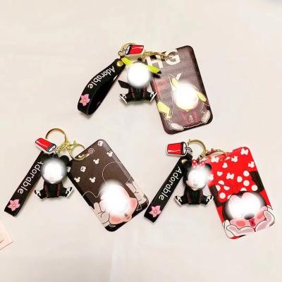 China Cute Soft PVC Rubber Silicone Key Chain Mickey Minnie Pikachus 3d Key Chain Anime Cartoon Character 3d Card Holder for sale