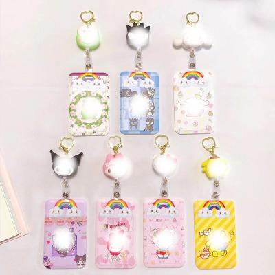 China Hot Cute Cartoon Anime 3d Cartoon Character Key Chain My Melody Kuromi 3d PVC Soft Rubber Silicone Key Chain Card Holder for sale