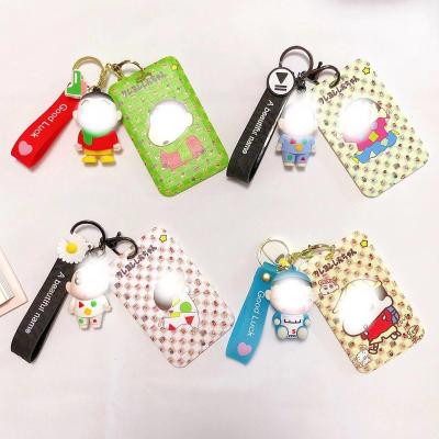 China Cute Cartoon Anime Cartoon Character 3d Pencil Shin-chan 3d Silicone PVC Silicone Key Chain Soft Rubber Card Holder for sale