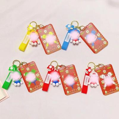 China Hot Selling Mario Bros 3d Super Cute Soft Rubber Silicone PVC Cartoon Anime Character 3d Main Chain Card Holder for sale