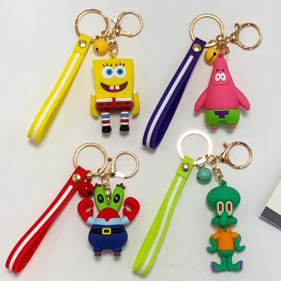 China Souvenir Gifts Hot Sale Promotion Cartoon Anime Sponge Baby - Doll Key Chain Car Backpack Small Gift Rubber Key Chain for sale