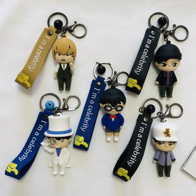 China Wholesale 3D Cartoon Anime Cartoon Detective Conan Cartoon Doll Bag Promotion Gift Pendant Rubber Key Chain for sale