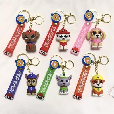 China PAW Patrol Dog Cartoon Anime 3D Keychain Soft PVC Car Keychain Handbag Keychain Decoration Cute Rubber Key Chain Custom Keychain for sale