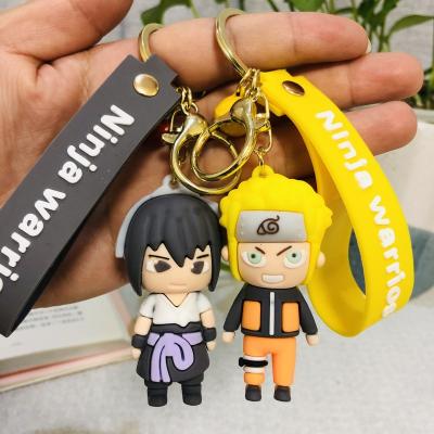 China Newest Cute Cartoon 3D Ninja Narutos Cartoon Anime Pendant Soft Rubber Key Ring Keychain PVC Car Key Satchel Decoration for sale