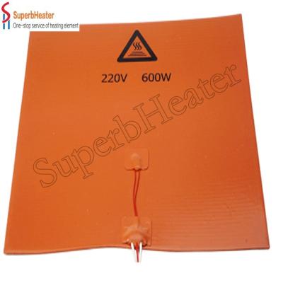 China Garage 200 x 200mm 110V 220V 200W Silicone Heater Bed Rubber Pad Heating for sale