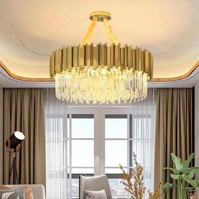 China 2023 Wholesale Modern Zhongshan Gold Crystal Chandelier Lighting Modern Luxury Chandelier Home Living Room Bedroom Hanging Chandelier for sale