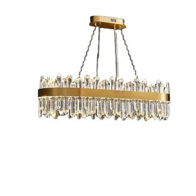 China Modern Brass Made Of Latest Crystal Glass Metallic Chandelier Suitable For Living Room Bedroom Hotel for sale