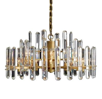 China Modern Nordic Home American Modern Hanging Rectangular Crystal Chandeliers Kitchen Dining Room Chandeliers Decor Lamps for sale