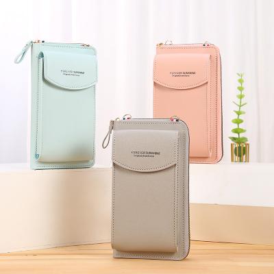 China 2023 Wholesale Luxury Mini Women Fashion Double Layer Waterproof Wallet Mobile Phone Bag Cross - Body Bag for sale