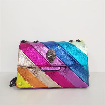 China Luxury Logo Women Shoulder Bag Rainbow Handbag 2023 PORTABLE Custom Animals Colores Metal for sale