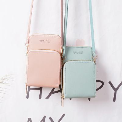 China Wholesale Fashion Solid Color Mini Crossbody Bag Fashion Women Wallet Cell Phone Bag for sale