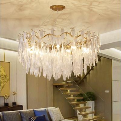 China Modern Creative Bedroom Pendant Fixtures Living Room Nordic Minimalist Led chandelier American Lamp Luxury Glass Modern Lighting for sale