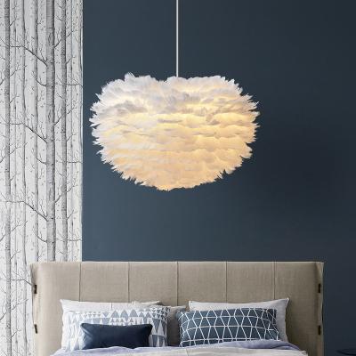 China Modern Nordic Goose Feather Chandelier Modern Minimalist Living Room Pendent Lamp Bedroom Dining Room Decoration Ceiling Light for sale