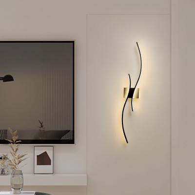 China Modern Modern Minimalist Living Room Wall Lamp Bedroom Bedside Wall Fitting Creative Art Strip Background Wall Decorative Lamp for sale