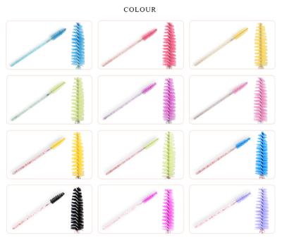 China Other Disposable Eyelash Makeup Brushes Applicators Crystal Handle Volume Lash Glitter Mascara Wands With Mascara Opp Package OEM ODM for sale