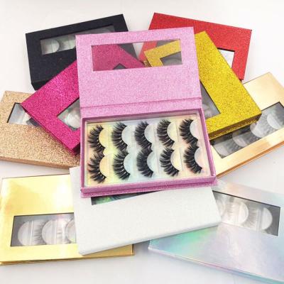 China Wholesale Bulk Mink Strip Bottom Natural High Quality Private Label Long Lashes Full Lashes Lashes Packaging Custom Box for sale