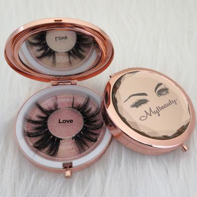 China Perfect radian and natural curl create your own brand cosmetics wholesale private label around luxury empty mirror Lash Case for sale