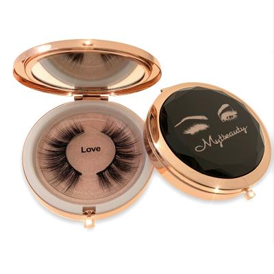 China Perfect Radian and Clean Natural Curl Single Mink Circle Empty Round Custom Makeup Private Label Mirror Eyelash Packaging Premium Clear Round Luxury Fur for sale