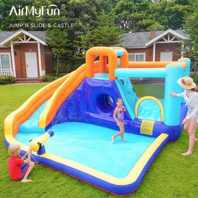 China Airmyfun 420D+840D PVC Fabric 420D+840D PVC Fabric Bounce House Water Slide Bouncer Inflatable Castle for sale