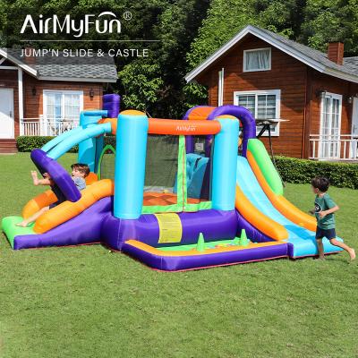 China Multifunctional Airmyfun Family Fun Rings Game Inflatable Bouncy House Basketball Game Bouncing Castle Monki Jumper For Kid for sale