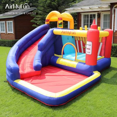 China Hot Sale Airmyfun Amazon Family French Fries Ketchup Theme Slide Toy Inflatable Bouncing Castle Jump Room For Kid for sale