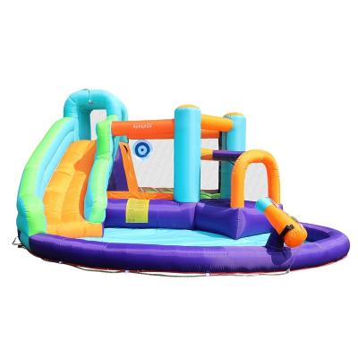 China PVC Fabric 420D+840D Inflatable Airmyfun EN70 Bouncer Caslte Water Bounce House Pool For Sale for sale