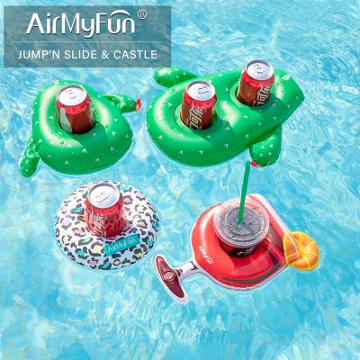 China PVC Cup Holder Pool Party Summer Viable Inflatable Swimming Party Floating Inflatable Beer Can Drink Holder for sale