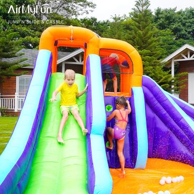 China 420D+840D PVC Fabric Airmyfun Playground Water Pool Slides Double Castle Jumping Bouncy House Inflatable Bouncer Water Slide for sale