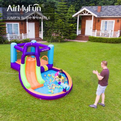 China 420D+840D PVC Fabric Airmyfun Inflatable Castles Slide Commercial Inflatable Jumping Castle For Garden for sale