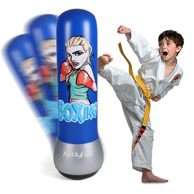 China Portable Boxing Bag Fitness Kids Tumbler Kicking Bag Fitness Accessories Boxing Inflatable Standing Sandbag for sale