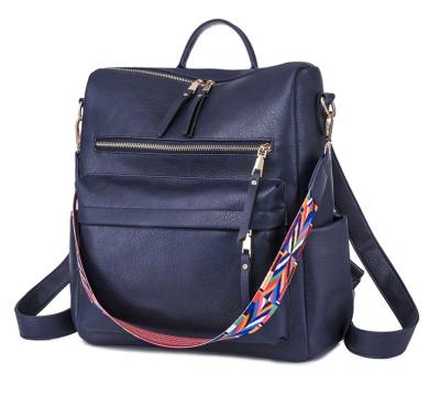 China Portable Backpack Purse For Women Fashion Leather Designer Travel Large Ladies Bags for sale