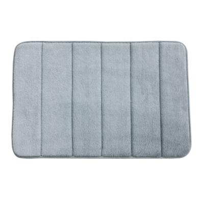 China Sustainable Memory Foam Bath Mat For Bathroom Non Slip Bath Cover Velvet Mats Waved Pattern for sale