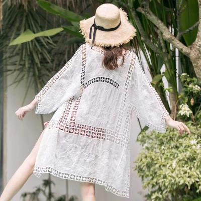 China Holiday Anti-Static Holiday Cotton Women's Cardigan Printed New Beach Fashion Skirt Sun-proof Sun-proof Long for sale