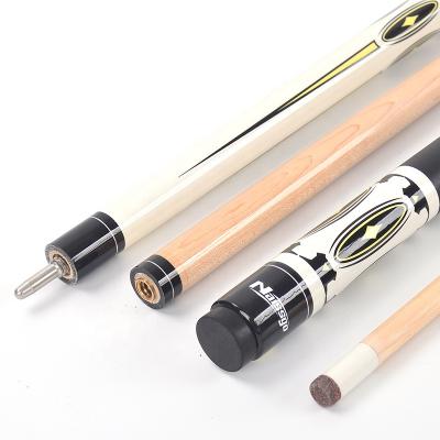 China Billiard Wooden Cue Tips White Color Snooker Pool Stick Maple Wood 146cm With Paint Leather Grips TP-C4807 for sale