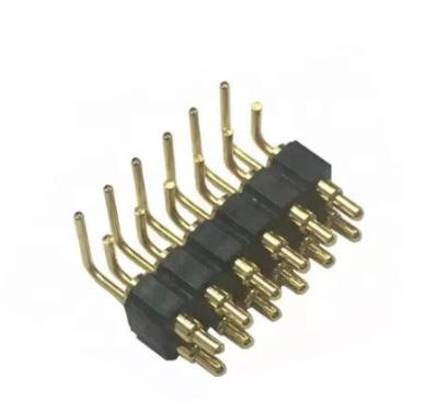 China La primavera de cobre amarillo sonda el conector de pernos de ángulo recto de Pogo Pin 1 a 4 magnéticos en venta