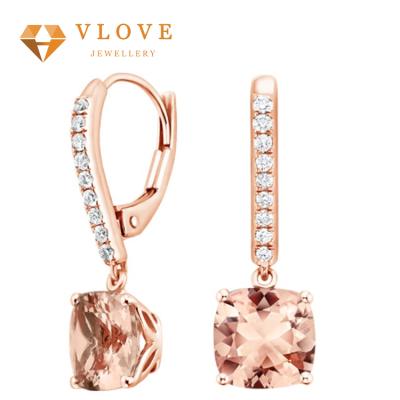 China CLASSIC Wholesales Long CZ Gemstone Sterling Silver Drop Earrings for sale