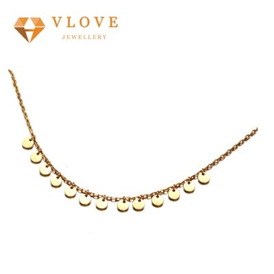 China Hot Selling TRENDY Personalized Womens Jewelry 925 Sterling Silver Disc Necklace for sale