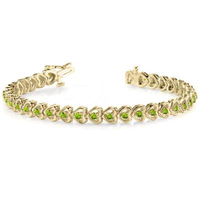 China Hot Sale Trendy TENNIS HEART LINK BRACELET, 925 Sterling Silver 14k /18k Gold Plated Jewelry for sale