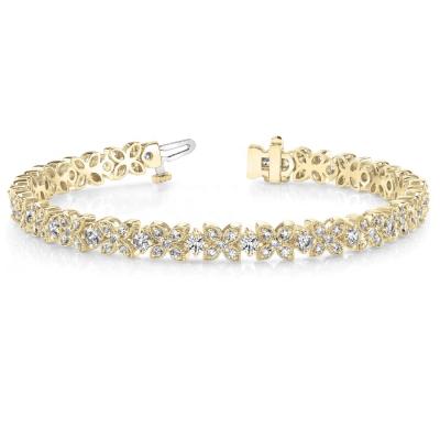 China HOT SALE FASHION STYLE FLORAL TENNIS BRACELET, 925 Sterling Silver 14k /18k Gold Plated Jewelry for sale