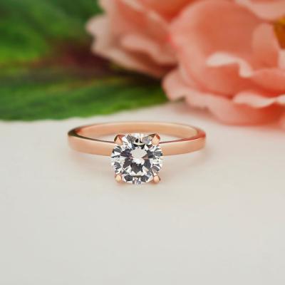 China VLOVE Lady New Arrival Moissanite CLASSIC Wedding Ring 18K Yellow and Rose Gold Pattern Hot Sale Wholesales for sale